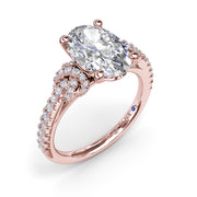 Oval Love Knot Diamond Engagement Ring