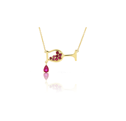 Ruby Wine Glass Necklace