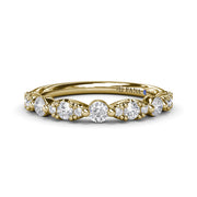 Alternating Marquise and Round Diamond Ring