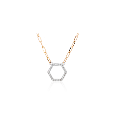 Goemetric Diamond Paperclip Necklace