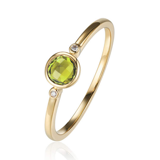 Mini Peridot Bezel Ring