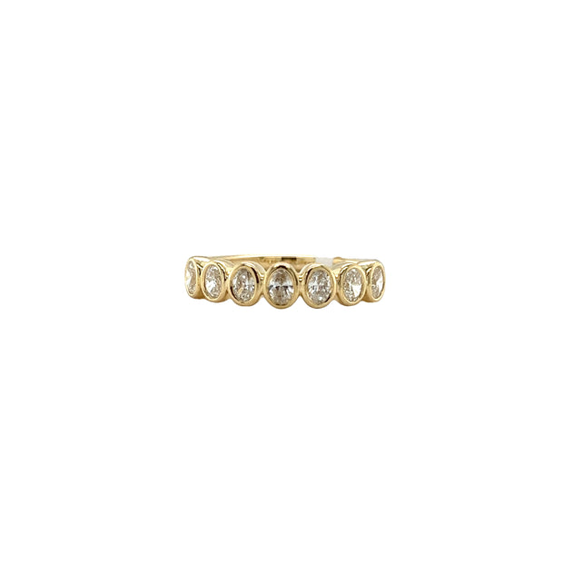 Oval Bezel Set Diamond Band