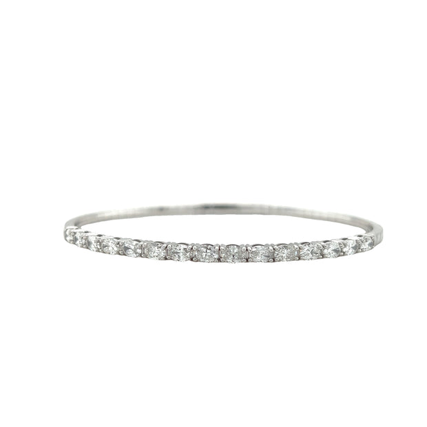 Natural Diamond Oval Felxible Tennis Bracelet
