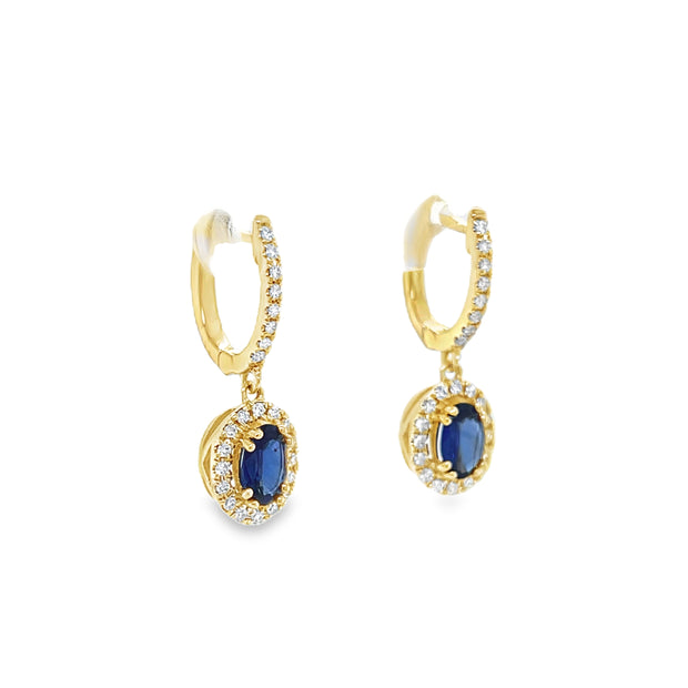 Sapphire & Diamond Drop Earrings