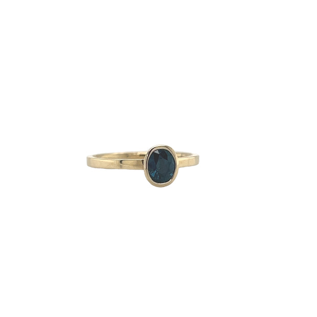 Blue Green Sapphire Ring