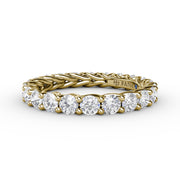 Shared Prong Woven Eternity Band