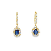 Sapphire & Diamond Drop Earrings