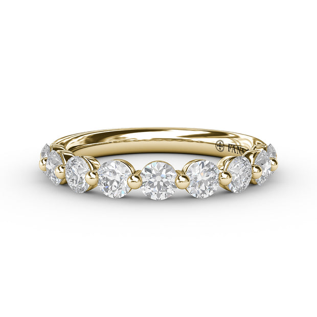 Diamond Band with Single Shared Prongs