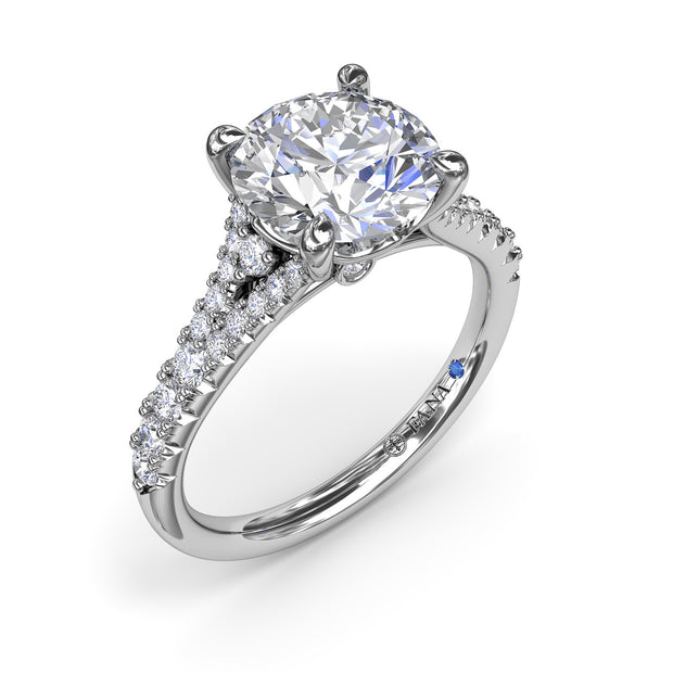 Diamond Split Shank Engagement Ring