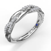 Braided and High Polish Diamond Band