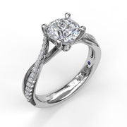 Alternating Diamond Twist Engagement Ring