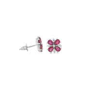 Ruby & Diamond Stud Earrings