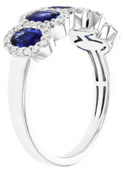 Sapphire & Diamond Halo Ring