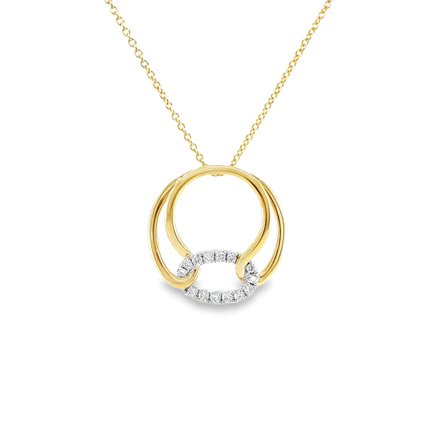 Interlocking Circle Diamond Accent Pendant