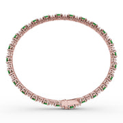 Alternating Emerald and Diamond Bracelet