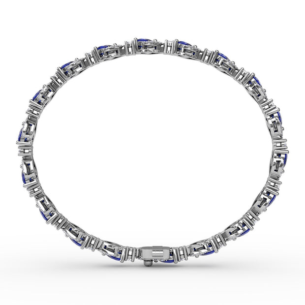 Pear-Shaped Sapphire and Diamond Bracelet
