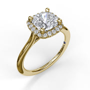 Classic Cushion Halo Engagement Ring