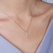 Delicate Diamond Cross Necklace