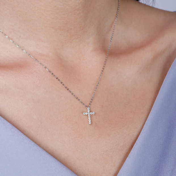 Delicate Diamond Cross Necklace