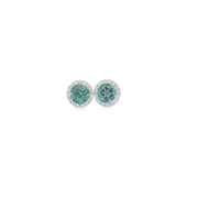 1.35ct Tourmaline & Diamond Halo Earrings