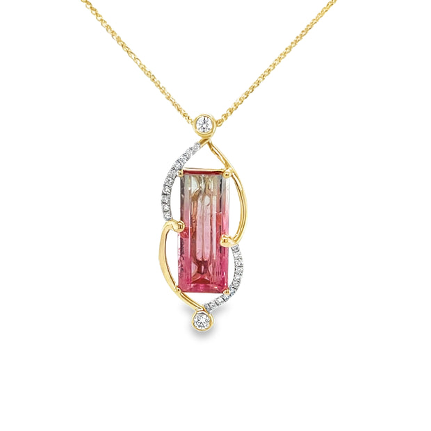 Gradiant Pink Tourmaline Pendant