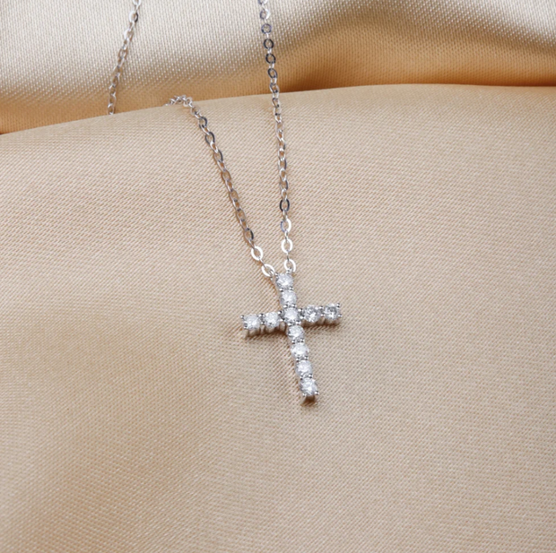 Delicate Diamond Cross Necklace