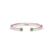 Halo Emerald and Diamond Bangle