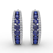 Channel Set Sapphire Fashion Hoops