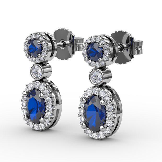 Set the Scene Sapphire and Diamond Dangle Earrings