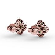 Endless Bliss Emerald and Diamond Cluster Studs