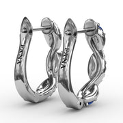 Sapphire And Diamond Swirl Hoops