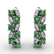 Clustered Emerald and Diamond Earrings