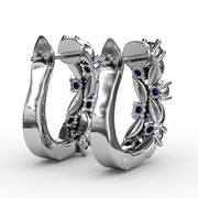 Clustered Sapphire and Diamond Earrings
