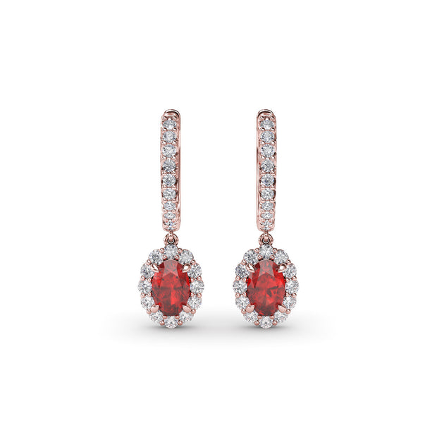 Dazzling Ruby and Diamond Drop Earrings