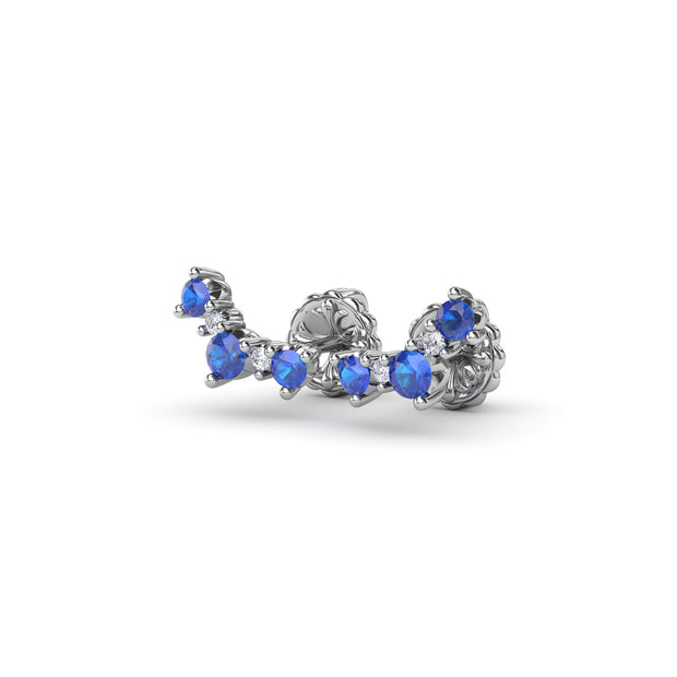 Five Stone Sapphire and Diamond Climber Earrings