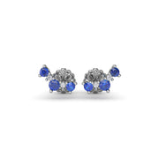 Five Stone Sapphire and Diamond Climber Earrings