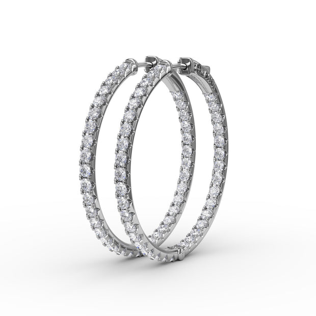 3.15ct Diamond Hoop Earrings