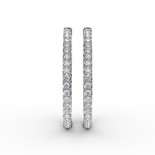 3.15ct Diamond Hoop Earrings