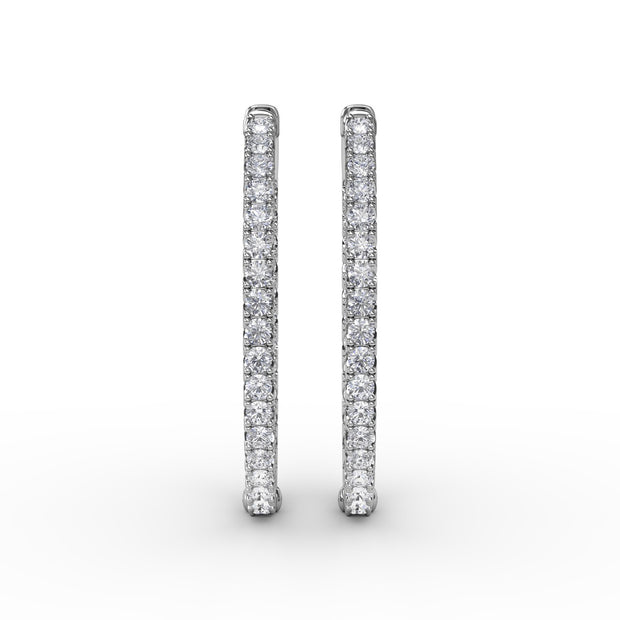 2.98ct Diamond Hoop Earrings