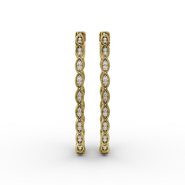 Flawless Filigree Diamond Hoops