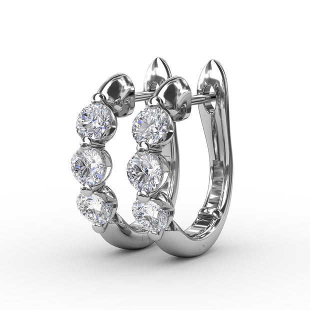 Empire Diamond Hoop Earrings