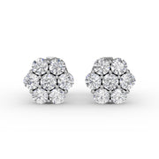 Magnolia Floral Diamond Stud Earrings