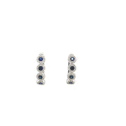 Sapphire & Diamond Halo Hoops