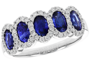 Sapphire & Diamond Halo Ring