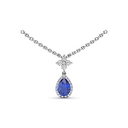 Sapphire and Diamond Teardrop Necklace