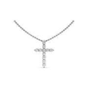 Diamond Prong Cross Necklace