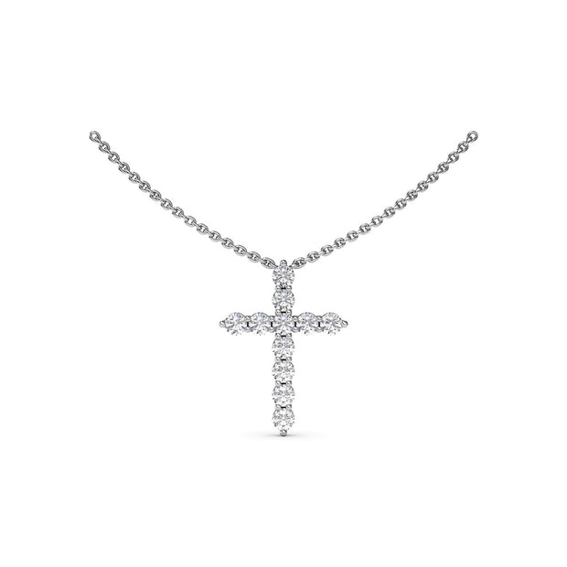 Diamond Prong Cross Necklace