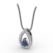Tears of Love Sapphire and Diamond Pendant