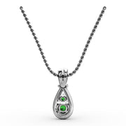 Teardrop Emerald and Diamond Pendant