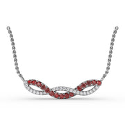 Ruby and Diamond Twist Pendant